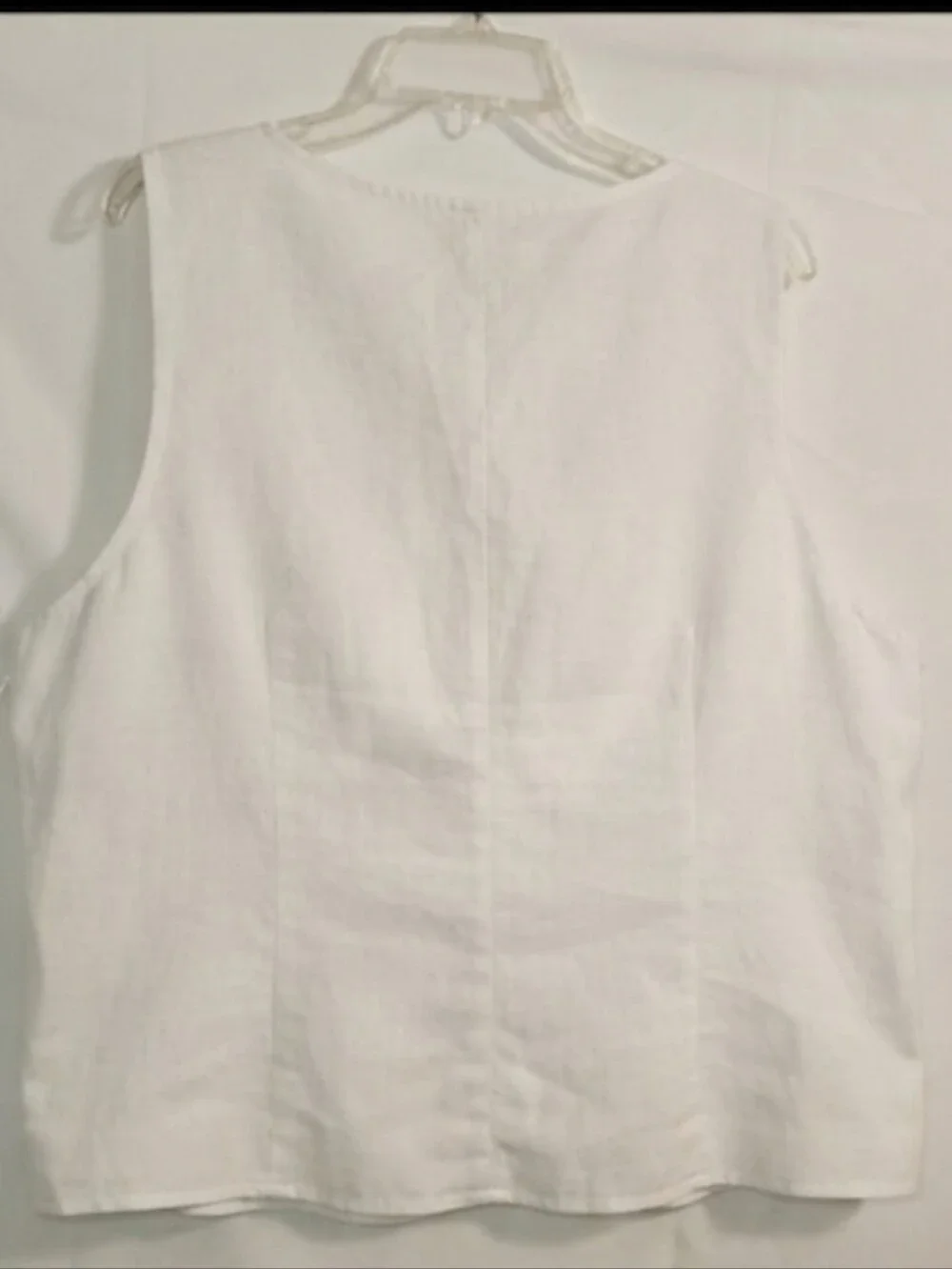 J. Crew White Linen Square-Neck Button Front Tank Size 24